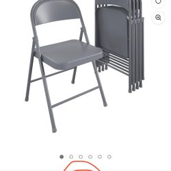 SmartFold All-Steel Folding Chair, 8-Pack, Grey.