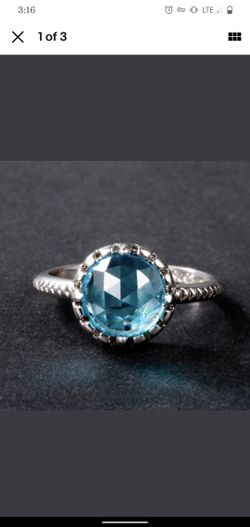Beautiful aquamarine silver s925 ring sizes 6, 8, 10, 11, and 12