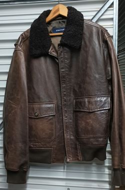 Brown leather jacket