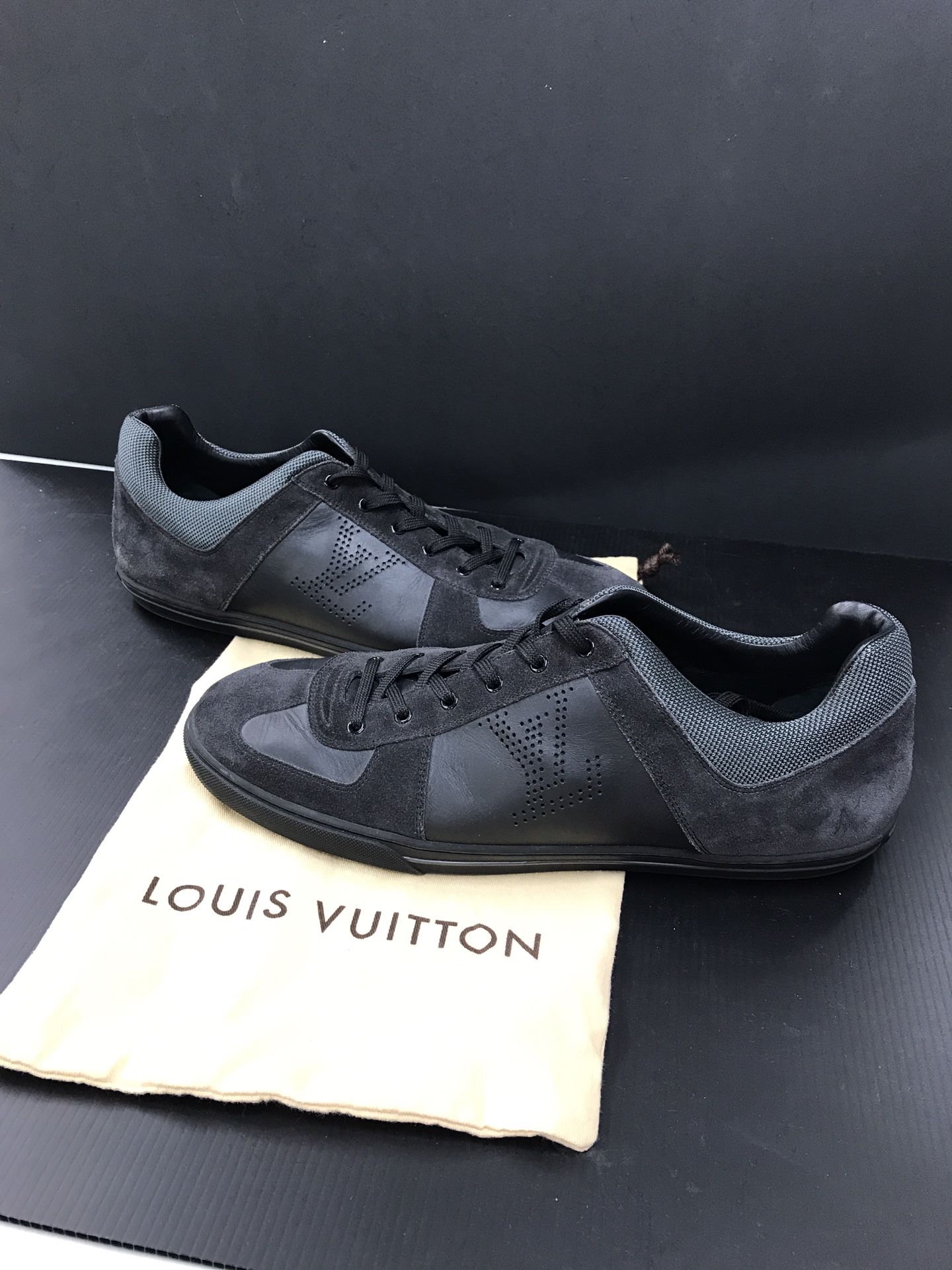 LOUIS VUITTON DREAM ON Mens Black LV Monogram Suede And Leather