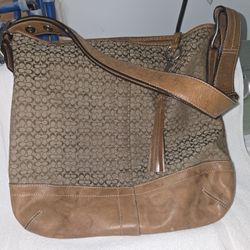 Vintage Coach Bag F065 F10416 Shoulder Bag Brw Total Pattern 
