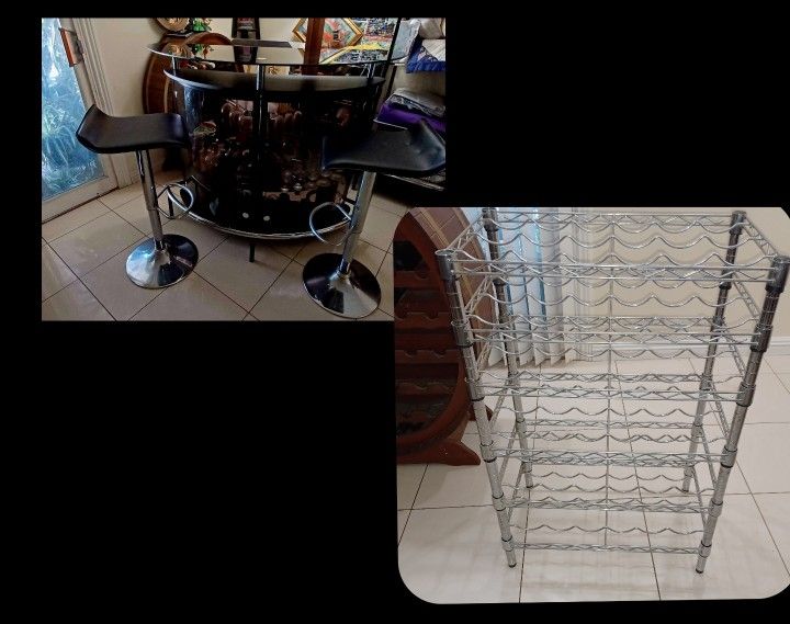 Curve Bar and Wire Wine Rack Plus Extras