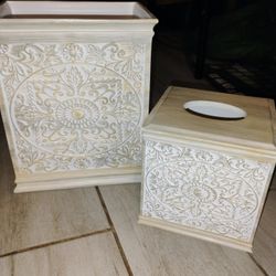 Raymond Waites Tissue Holder & Wastebasket