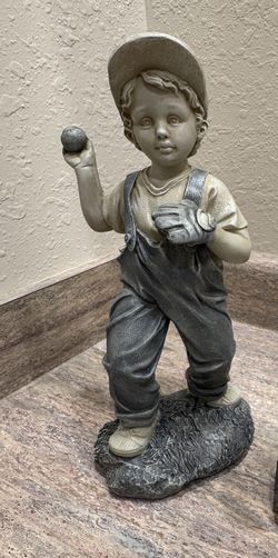 Baseball Boy Lawn Statue - New