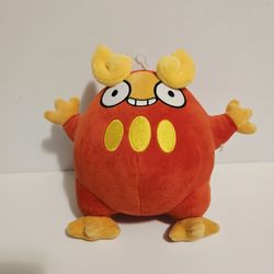 Pokemon Darumaka Nintendo Game Freak Red Yellow Round Plush Stuffed Toy 8" EUC