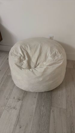 Cream Microfiber Memory Foam Beanbag Chair