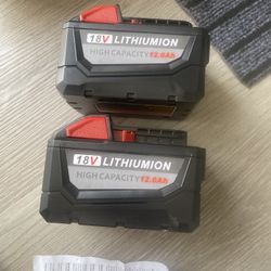 Milwaukee M18 Compatible 18V 12.0Ah Batteries (2 Pack)- Used $25 / Open Box $35