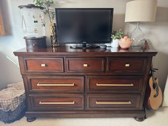 Long Wood Dark Brown 65” Dresser