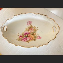 Antique Royal Bavarian PMB China 12” Oval Platter Made In Germany