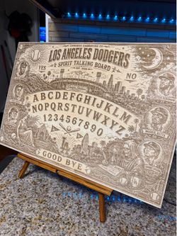 LA Dodgers Spirit Talking Board – Engraved Wood Art 12x19