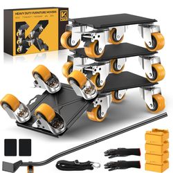 Furniture Dolly, Furniture Movers with 4 Wheels,Carbon Steel Panel Heavy Duty Dolly, Furniture Lifter with 360° Rotatable Silent Rubber Universal Whee