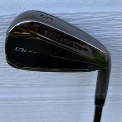 Taylormade QI Single 5 Iron Gun Metal Black Graphite Shaft R-Flex