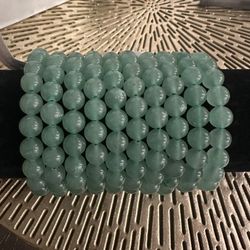 Green Aventurine Elastic Beaded Bracelets 8mm 10 Pcs