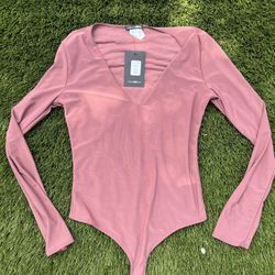 Fashion Nova Bodysuit-brick red 