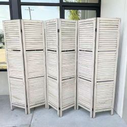 New In Box $65 Each 6 Panels 67x16 Inch Each Panel Wooden Privacy Wall Home Decor Office Dorm Separation Freestanding Brown Or Rustic White 
