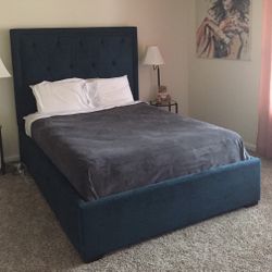 Queen Bedframe. Boxspring & Mattress Available 