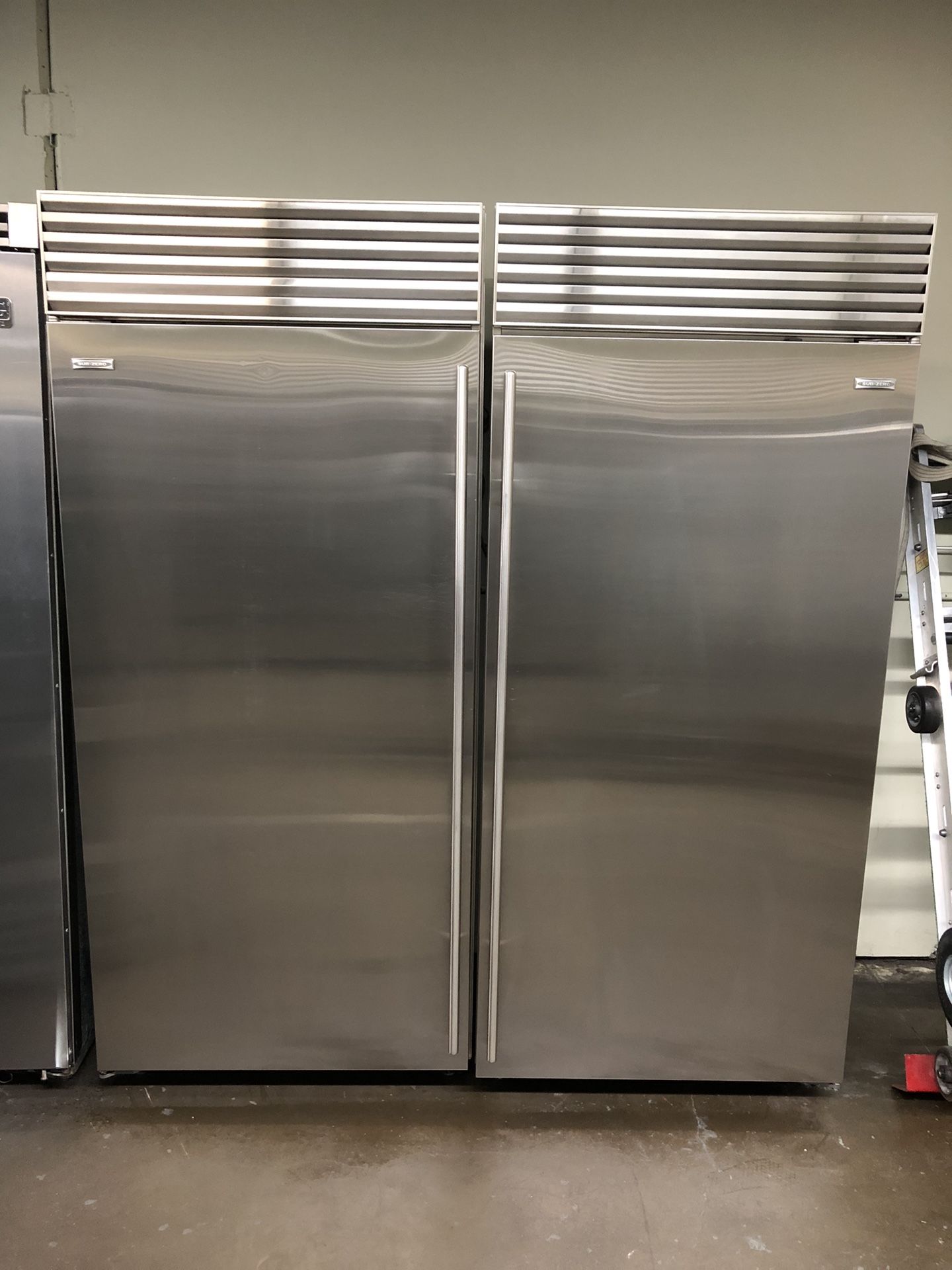 Sub Zero 72”Wide Built In Side By Side Stainless Steel Refrigerator Columns