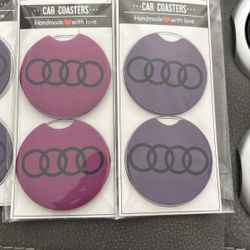 2 Packs Audi Car Coasters 