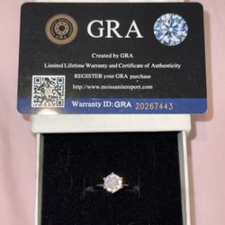 I Have SEVERAL STYLES AND SIZES!! 2 Carat GRA Certified Moissanite Ring, Round, Brilliant Cut, Size 5 