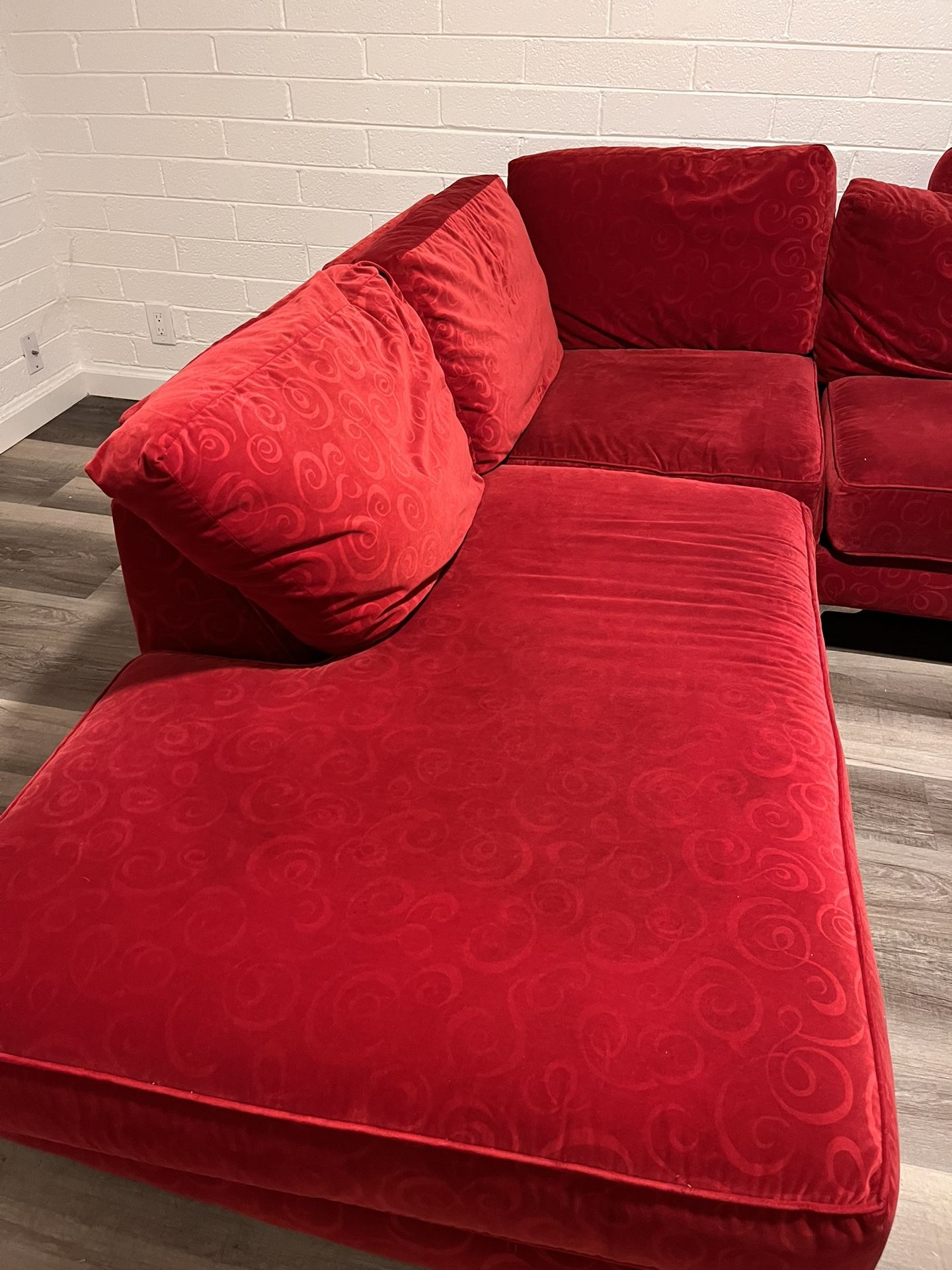 Red CARTER Sectional w/ Coffee Tables