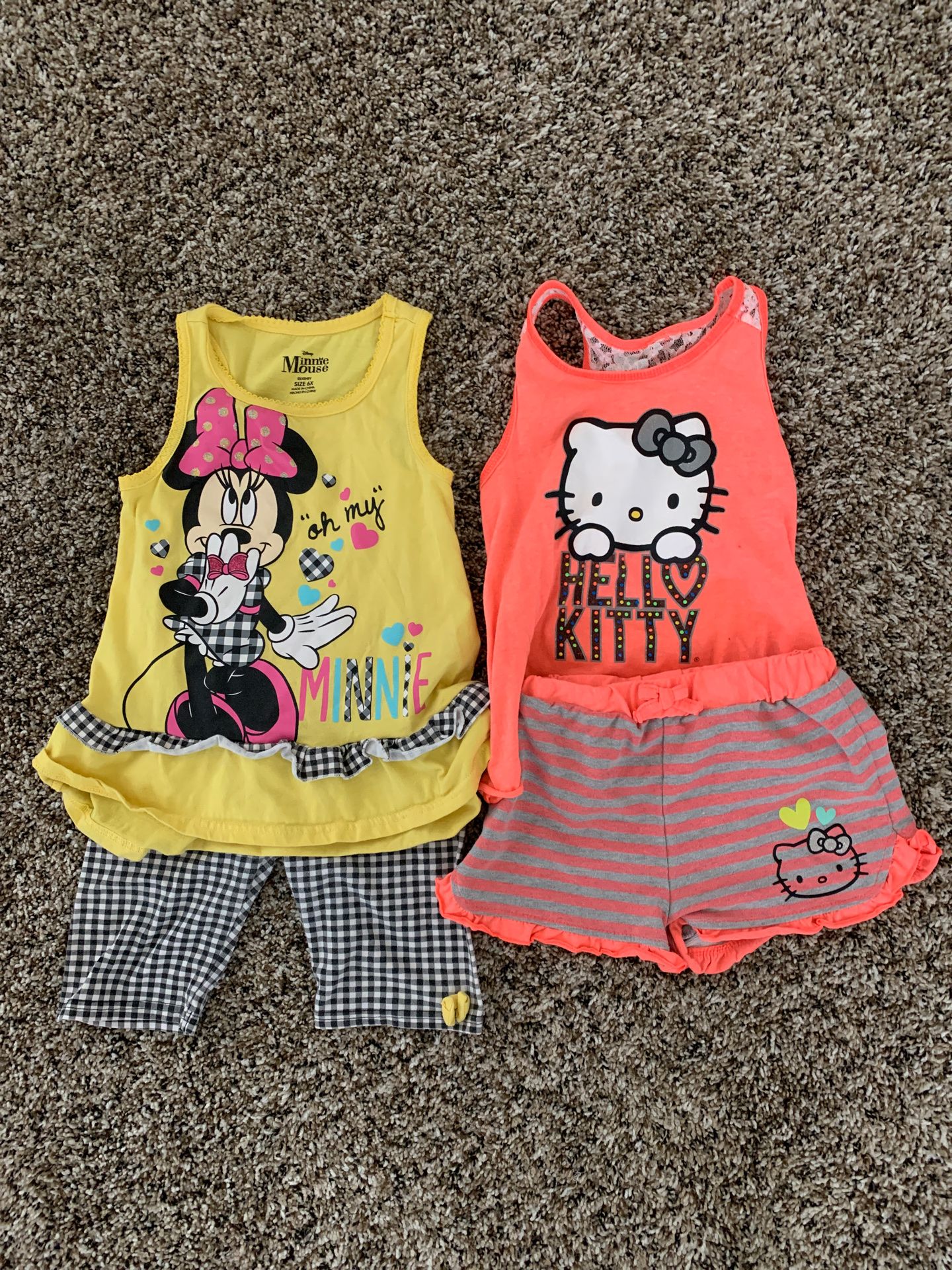 Disney & Hello Kitty Pair of short sets size 6x