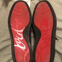 CHRISTIAN LOUBOUTIN Louis Junior Spikes Orlato Men's Flat In Charbon/gun Met