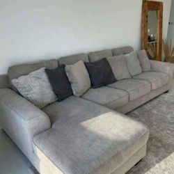 Gray Pewter Long Sectional Couch With Chaise 👍 Brand New ✅