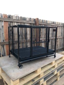 New! 37” Medium Foldable & Stackable Dog Cage Crate, For Small To Medium Size Pets, Easy To Setup Cage, New 📦