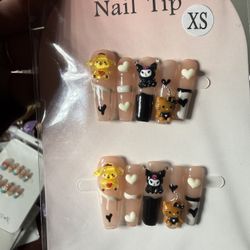 Hello Kitty And Kuromi Press On Nail 