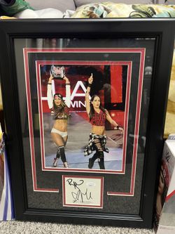 Wee Bella Twins Signed Framed Picture and Figures 