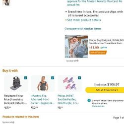  Fisher Price Diaper Bag - Please See All Pictures 