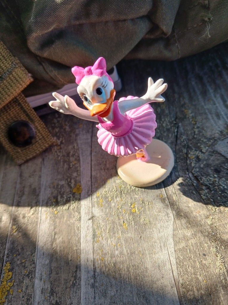 Disney Daisy Duck Ballerina PVC Figure Applause 2.5" Cake Topper Vintage Toy