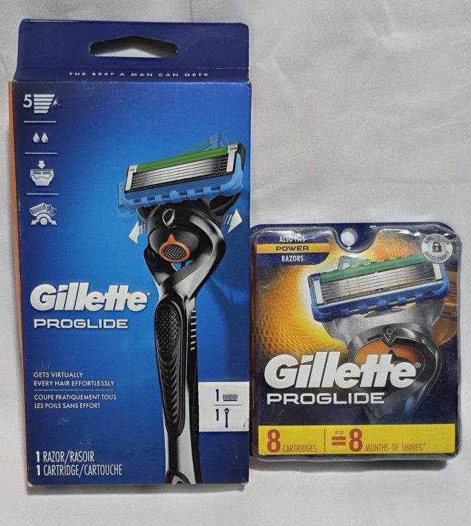 Gillette Proglide Razor Blade -1 Handle + 9 refills Cartridges