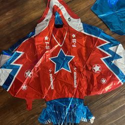 Happy Birthday Banner With Rocket Foil Balloons