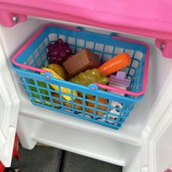 Little kitchen for kids with the food