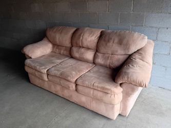 Cream Microfiber Three-Seat Sofa (Delivery)
