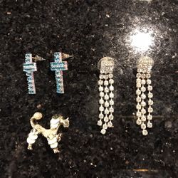 Two Earrings & a Broche