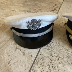 Nice lot collection of three Military Visor Hats officer Navy Air Force Academy 