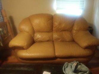 Leather loveseat