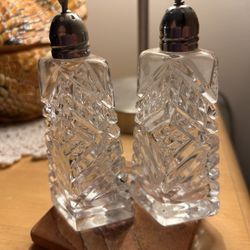 Vintage Clear Cut Crystal Salt & Pepper Made in Japan by Artmark Elegant NEW