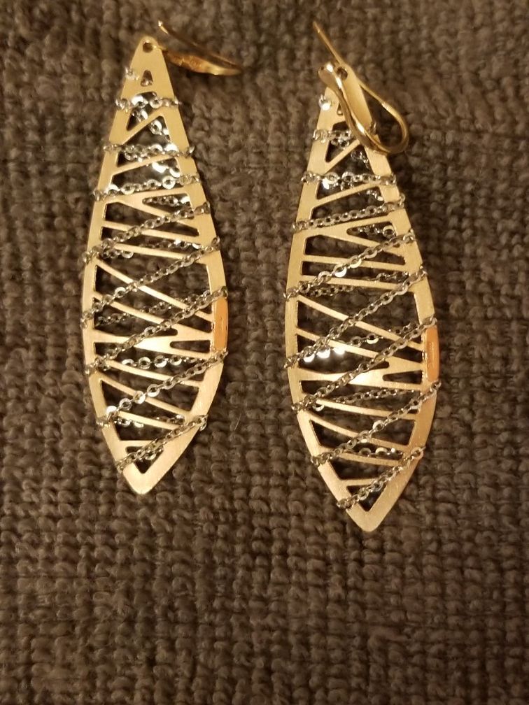 14K Gold Chain Wrapped Teardrop Earrings