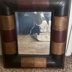 Brown Leather Mirror 