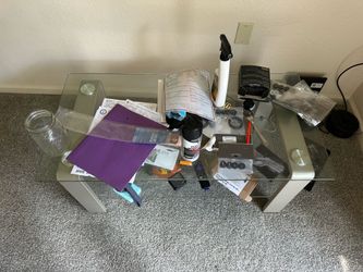 Glass coffee table