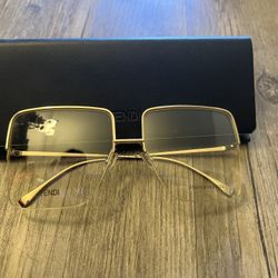 Brand New fendi Gold Square Glasses Model: FE50063U_030  
