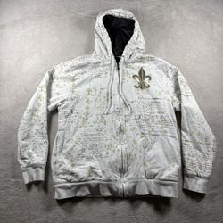 Y2K Affliction “style” Apt 9 Hoodie Men’s M White Grunge Cross Sweater Baggy