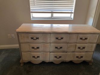 Wood Dresser with Brass Hardware
