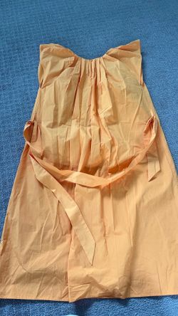 Mango Peach Cotton Midi Dress with Waist Tie – Size S