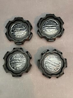 American Outlaw Wheels Center Caps 4 Black