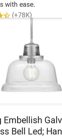 Progress Lighting Embellish Galvanized Coastal Clear Glass Bell Pendant Light shade only brand new 3 available. $25 each

NEW