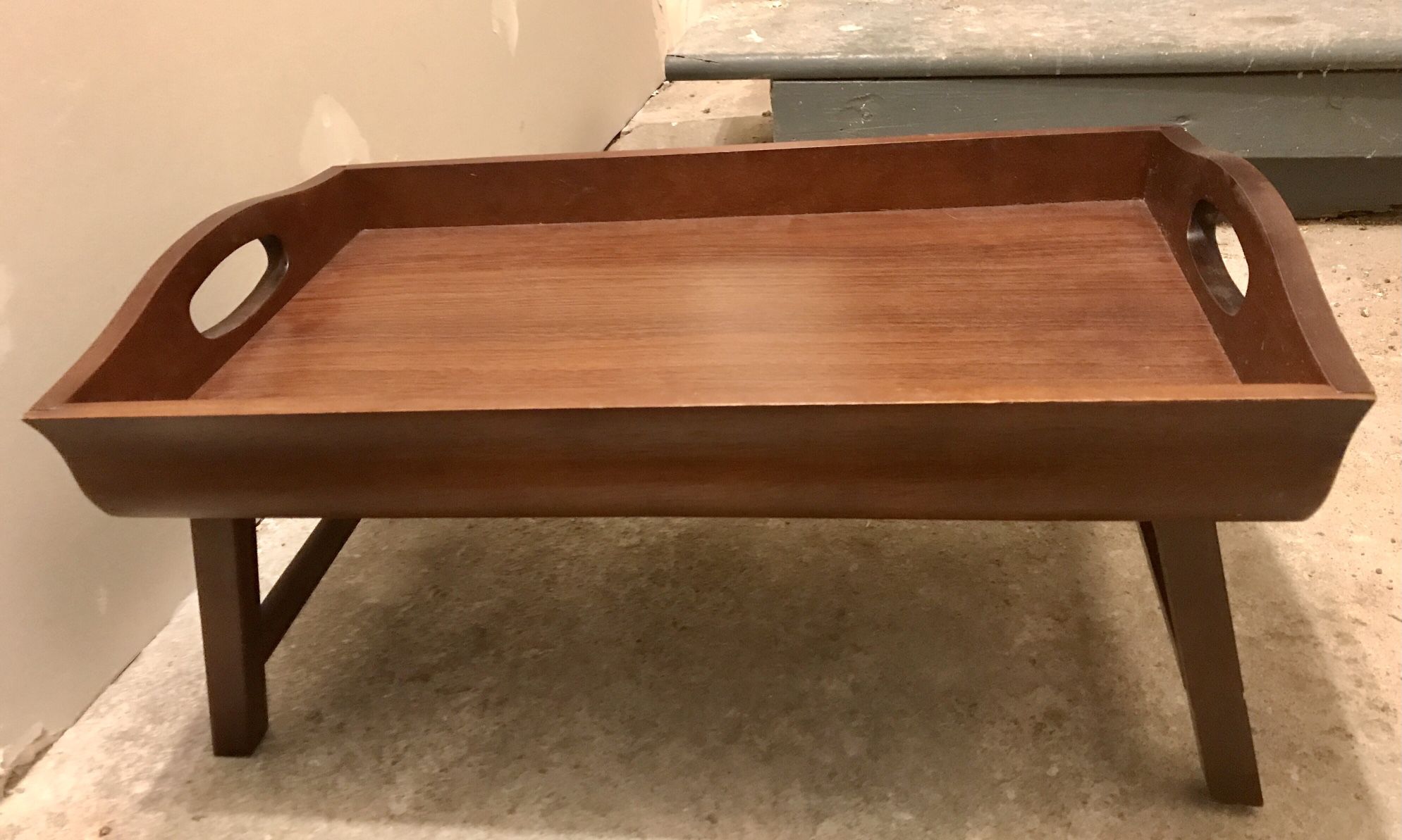 Breakfast/ Bed Tray Table with Handles Folding Legs 
